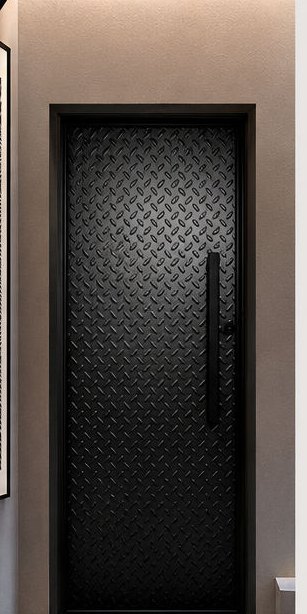 Puerta de seguridad Platinum negra diamantada