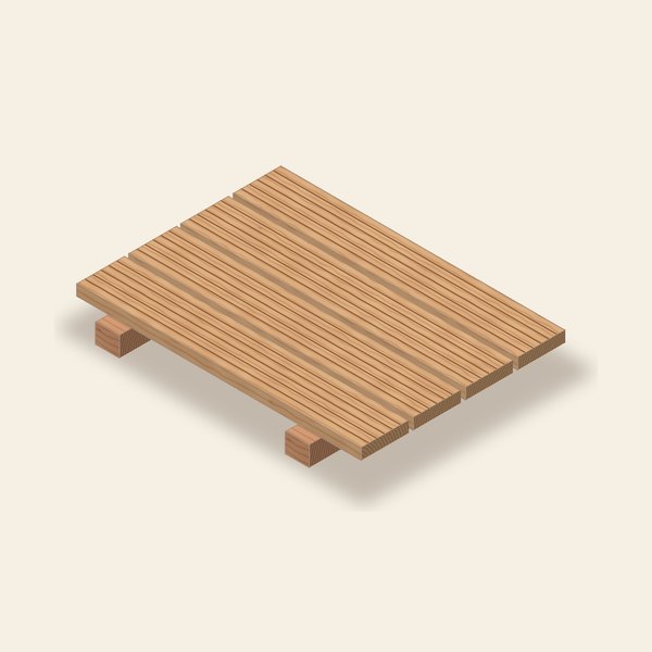 Ilustración de deck de eucalipto